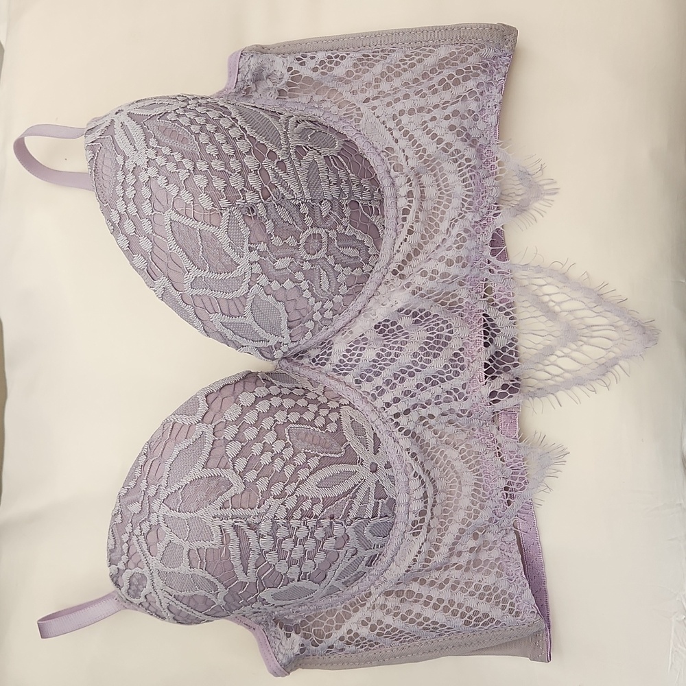 Purple floral bra